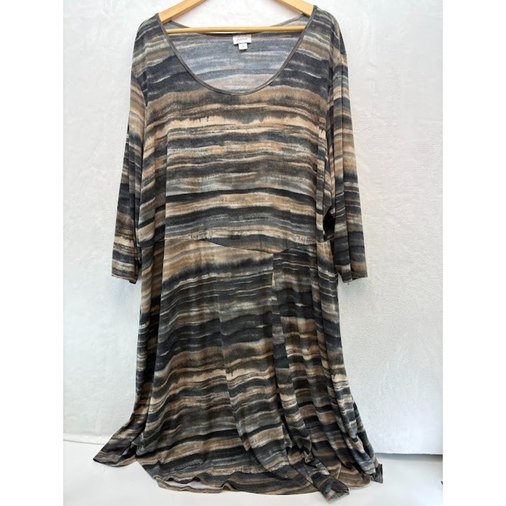 Women's Avenue Size 30/32 Jersey Dress‎ Midi Length 3/4 Sleeves
